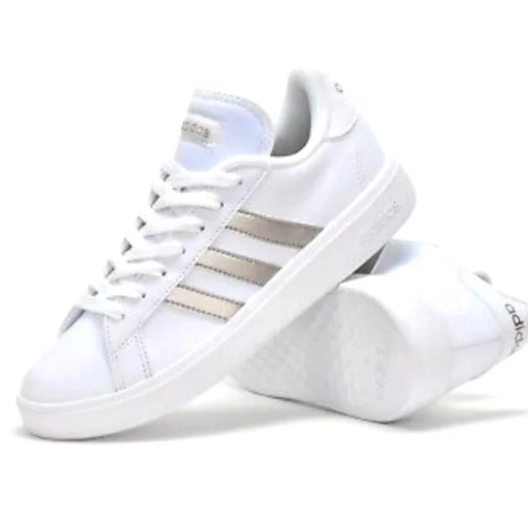 adidas gazelle silver green womens Shop White Womens adidas Grand Court 2.0 Lace Up Sneakers  Shoebacca